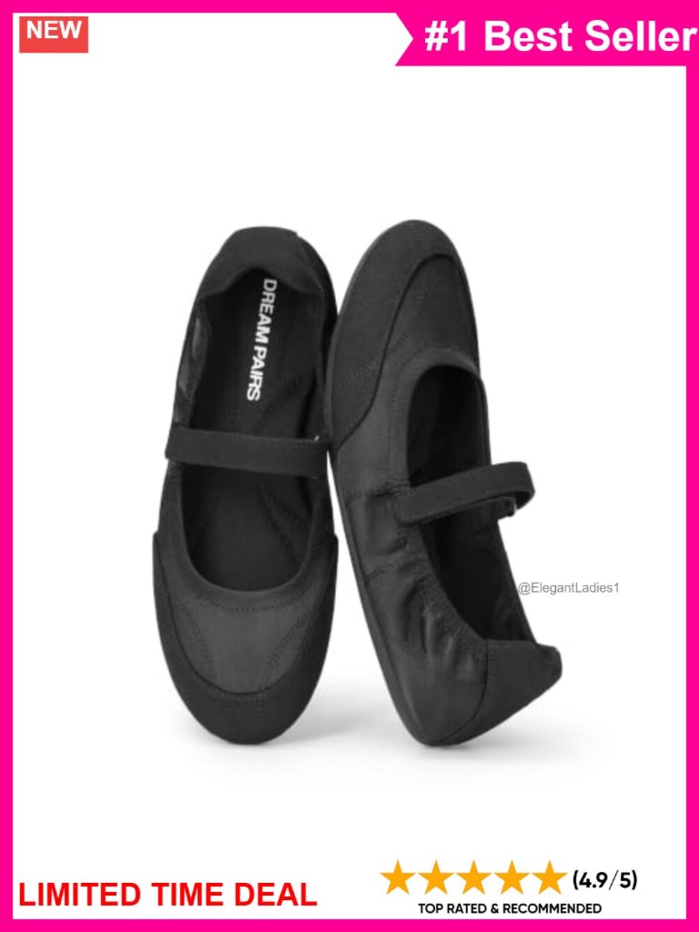 Mary Jane Foldable Ballet Flats Memory Foam Comfort Shoes
